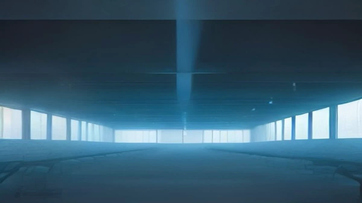 Rows of black ASIC miners mounted on a steel frame in a data hall lit with cool blue accent light